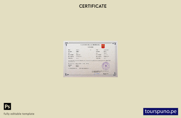 listo para imprimir plantilla PSD de certificado de matrimonio de la Santa Sede